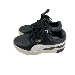 Puma Carina‎ Platform Black Leather Sneakers Toddler Girl’s US Size 12C
